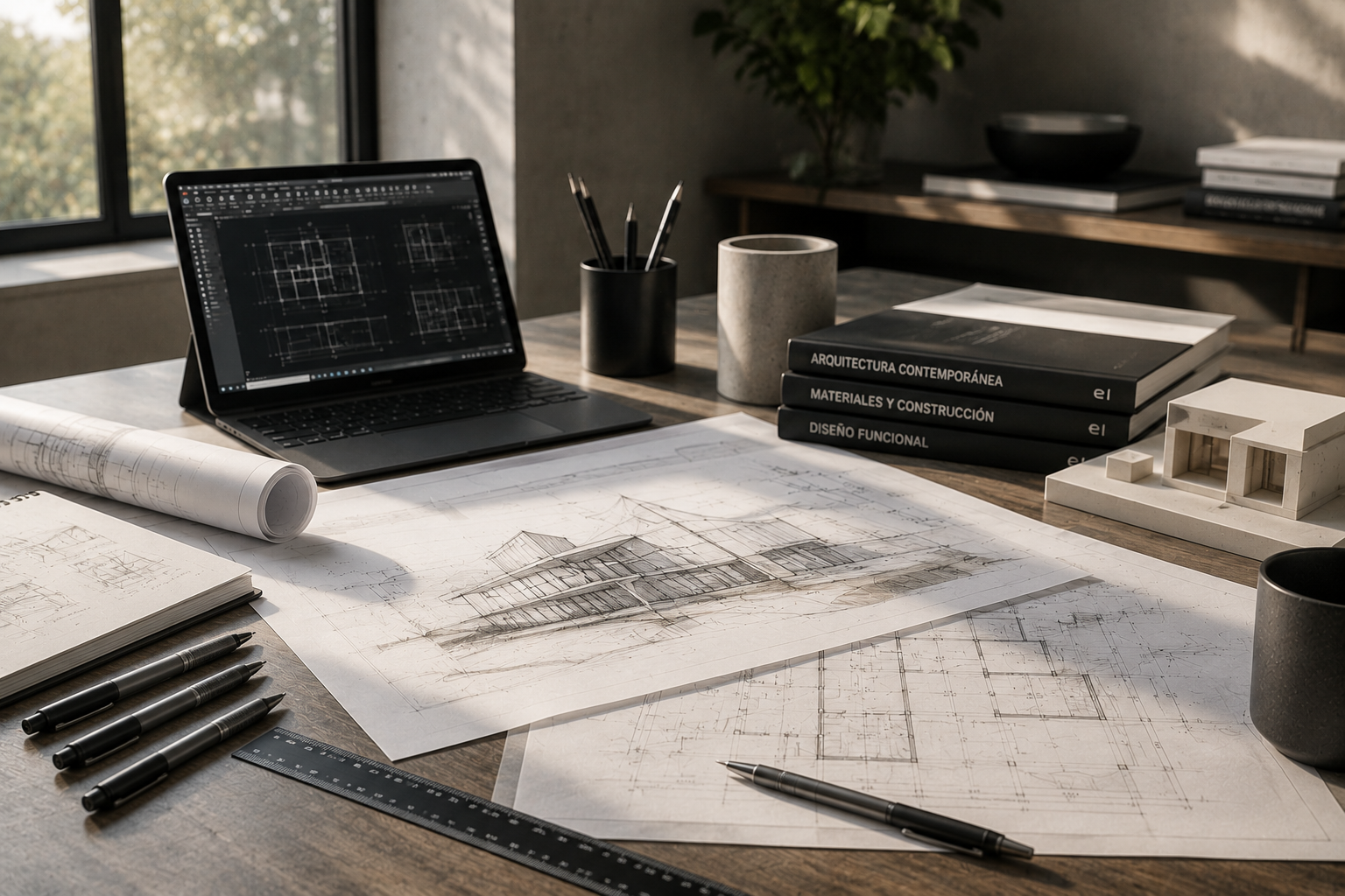 Placeholder para fotografía editorial de mesa de trabajo técnica